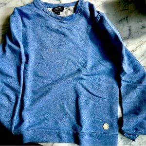 APC USA Men’s Women’s crewneck, French terry cloth all cotton. Very comfy.